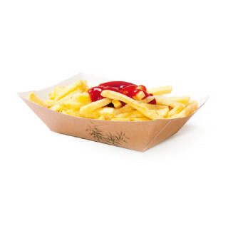 Контейнер картонный Feel Green горизонтальный для картофеля фри, 240 гр, 12,5*9,6*3,7 см, 200 шт/уп
